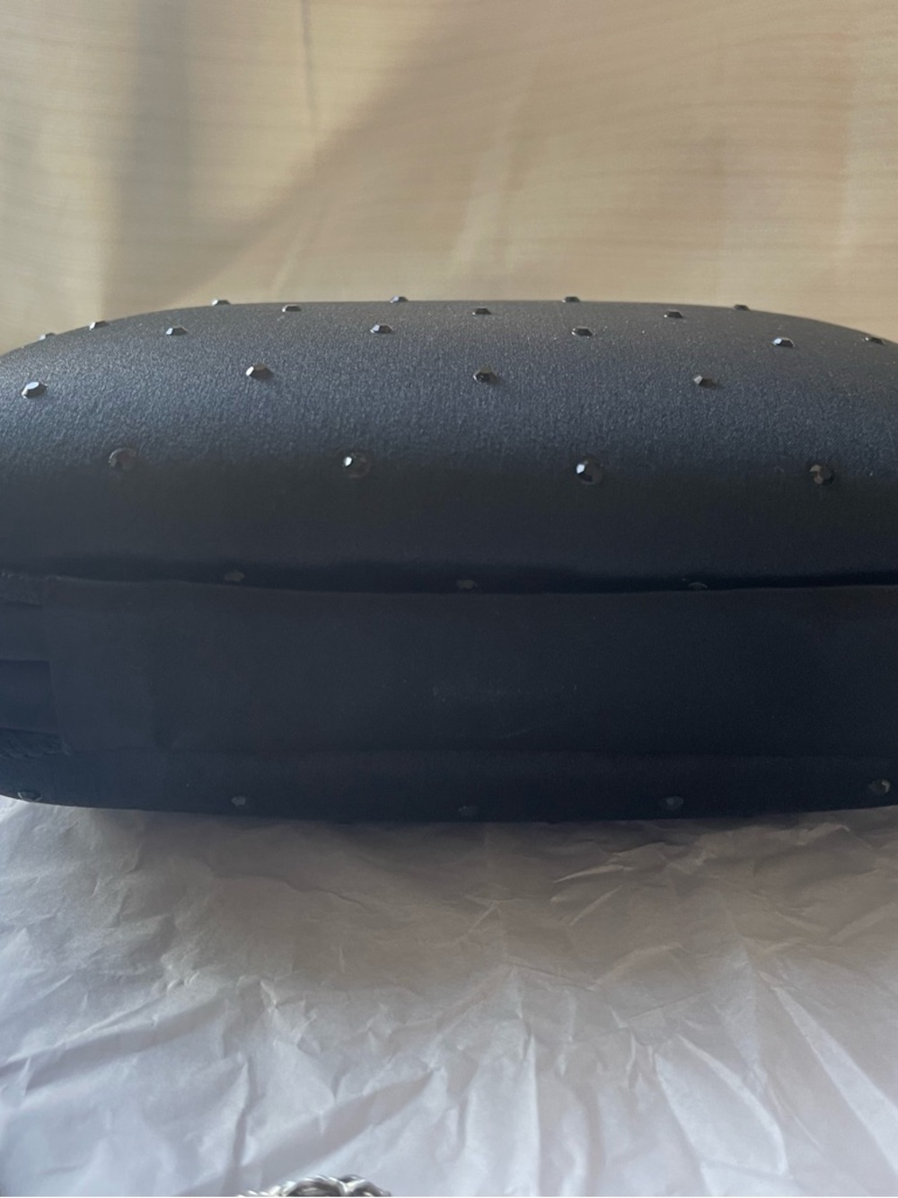 Bally Clutch Bag Made in Italy Silver Chain Strap Crystal Rhinestones - Picture 7 of 11